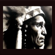 Indianer Häuptling, Indian Chief - Nez Percé, Ölbild