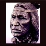 Indianer, Bronce, Häuptling, Kopf